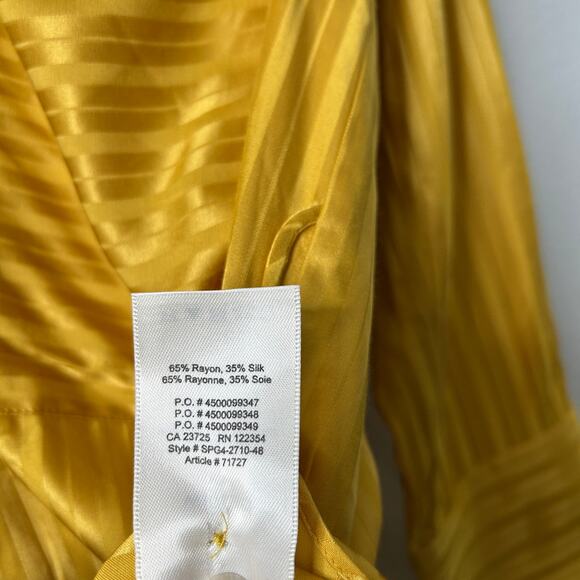 Aritzia Wilfred Zelie Silk Blend Button Up Tunic Shirt Size XXS Yellow - Picture 8 of 10